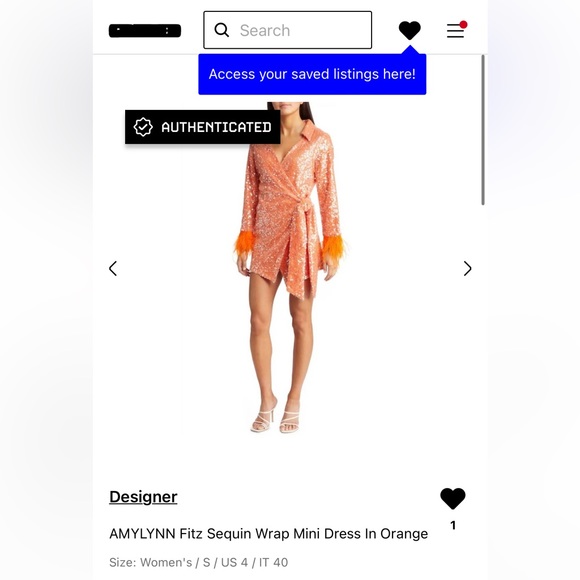 Sequin Wrap Mini Dress In Orange - AMYLYNN DRESSES - Picture 2 of 5